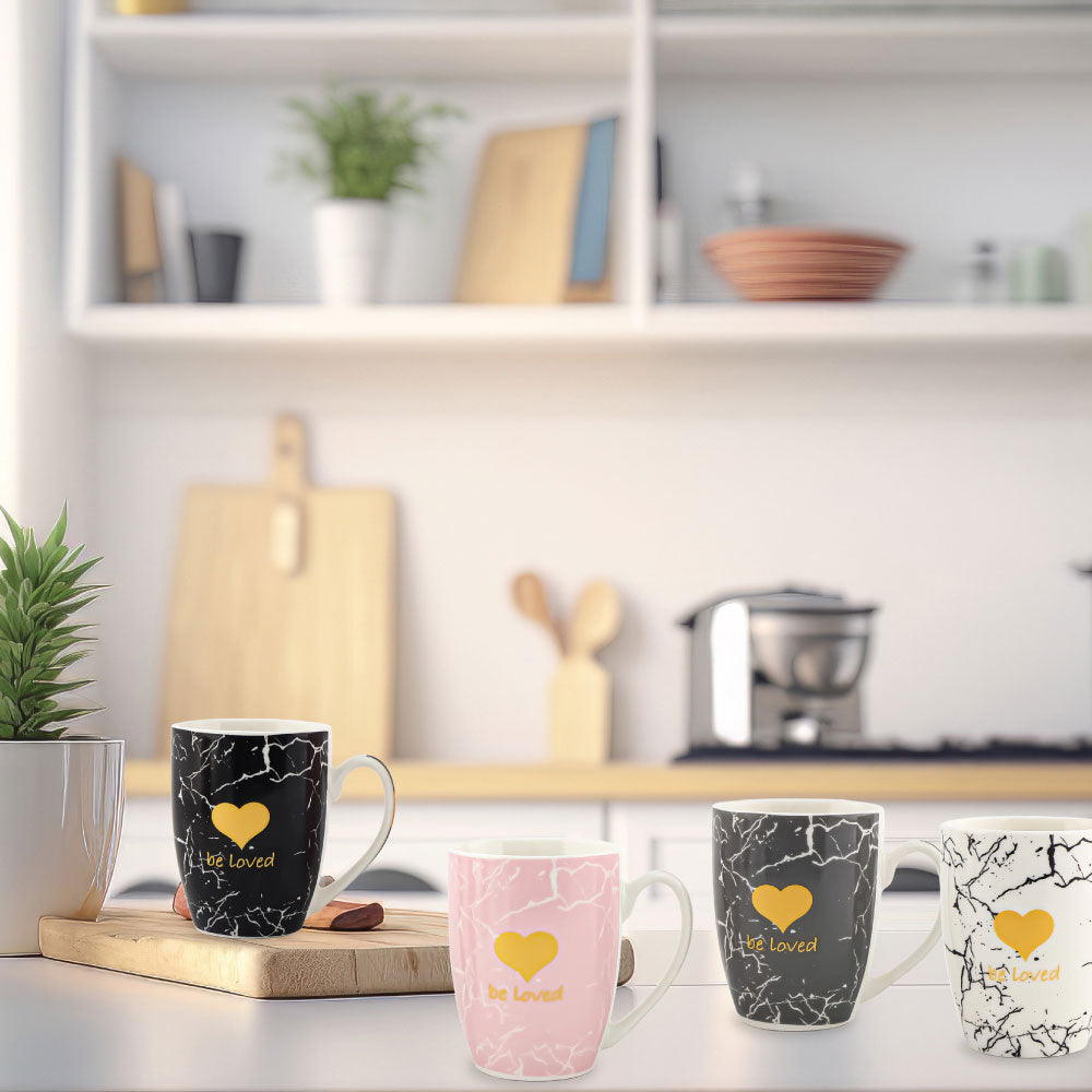Durane Be Loved Ceramic Mug 4pcs Set