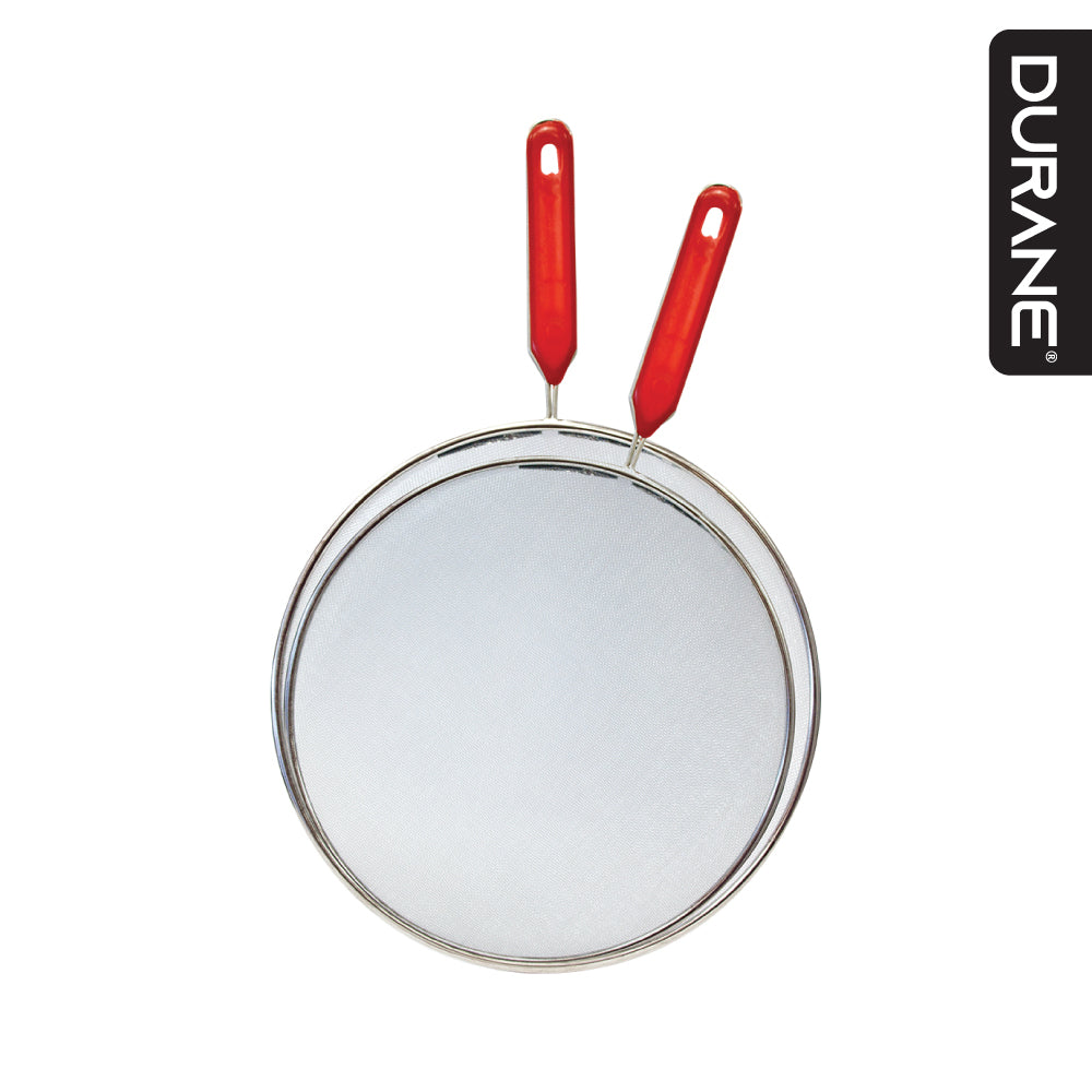 Durane Splatter Screen Guard with Handle 2pc Set Silver