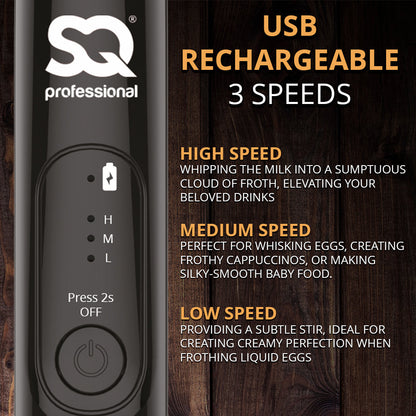 Blitz Milk Frother 3 in 1 3-Speed USB Rechargable