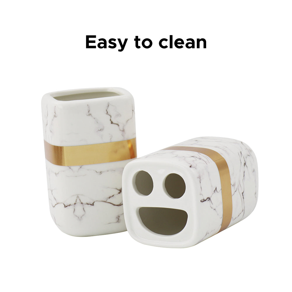 Durane Marbled Silver Bathroom 4pc Set