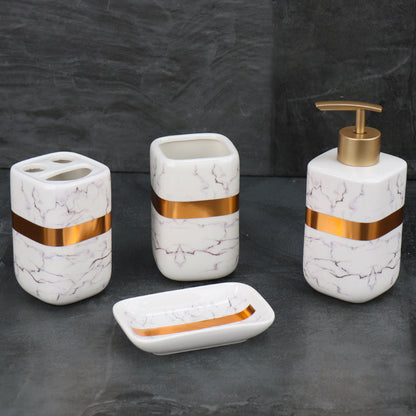 Durane Marbled Silver Bathroom 4pc Set