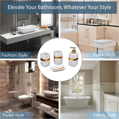 Durane Marbled Silver Bathroom 4pc Set