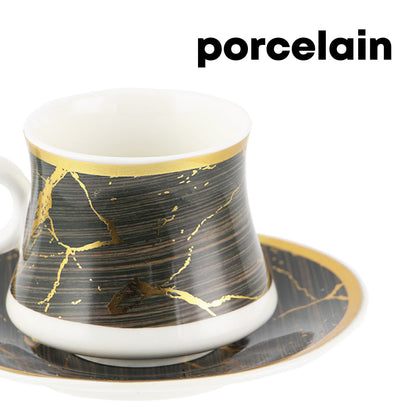 Durane Sylva Tea Set 12pc/ Black-Gold