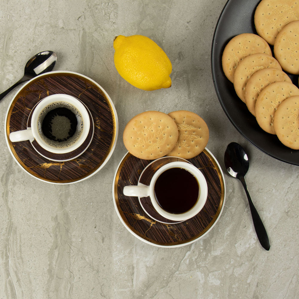 Durane Sylva Tea Set 12pc/ Black-Gold