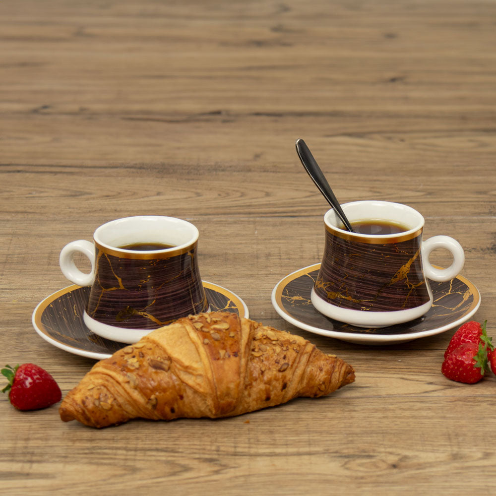 Durane Sylva Tea Set 12pc/ Black-Gold