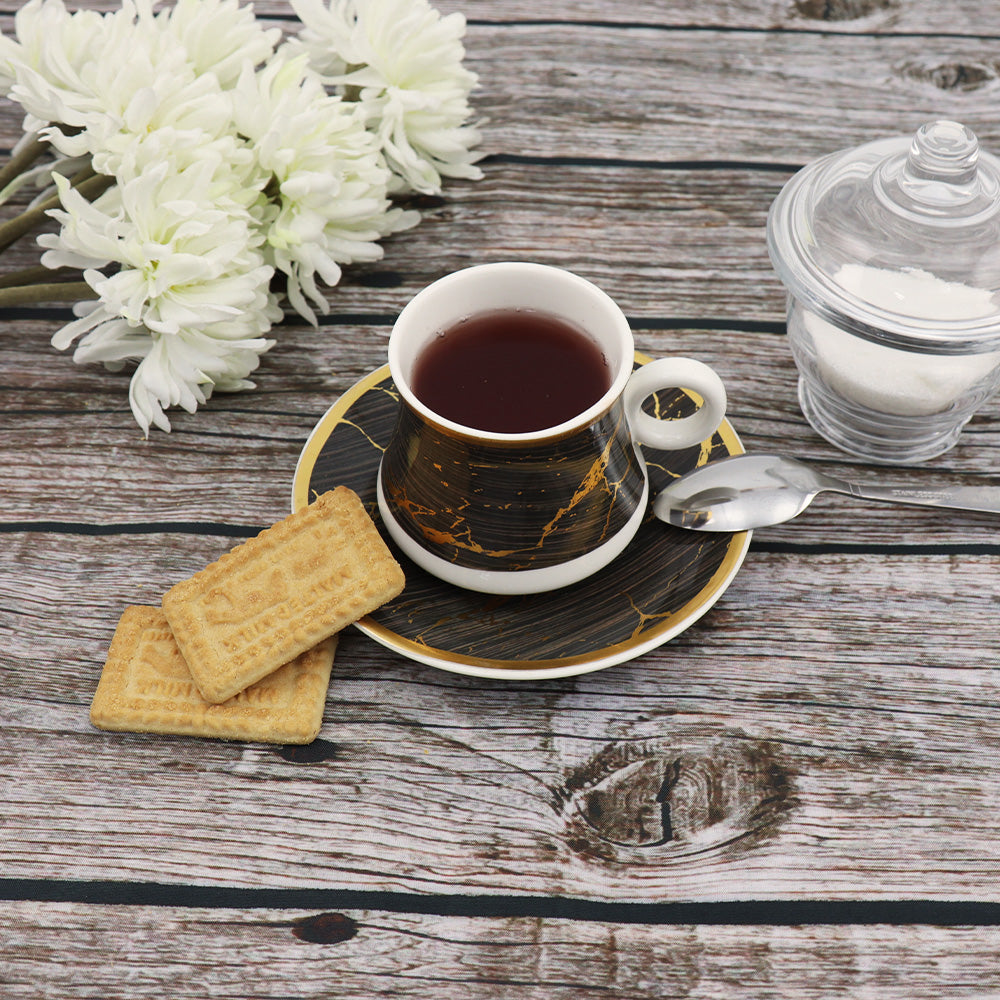 Durane Sylva Tea Set 12pc/ Black-Gold