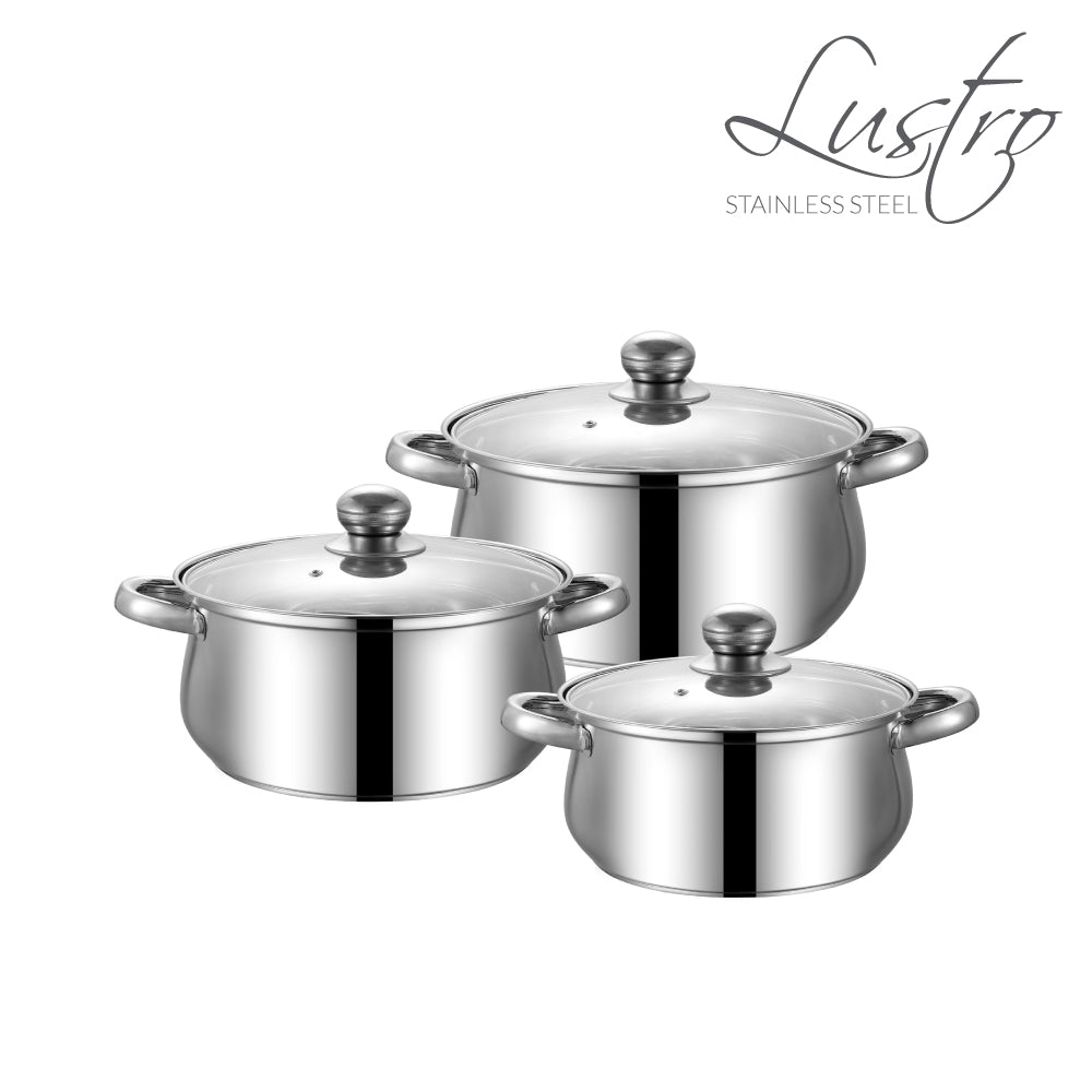 Lustro Stainless Steel Stockpot 3pc Set