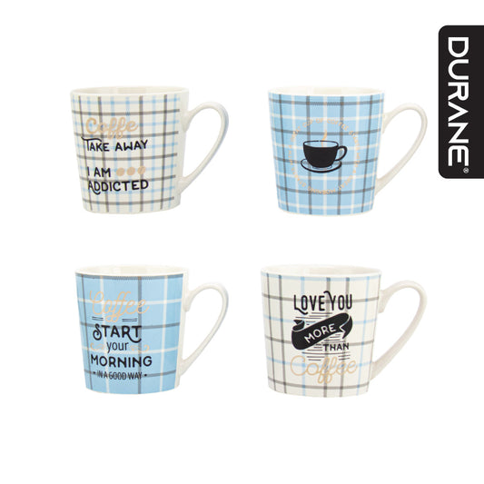 Durane Checkers Ceramic Mug 4pc Set
