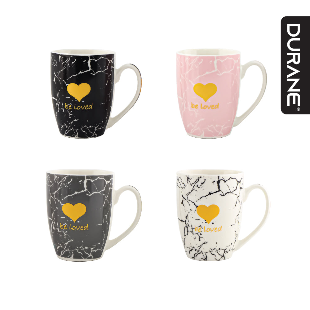 Durane Be Loved Ceramic Mug 4pcs Set