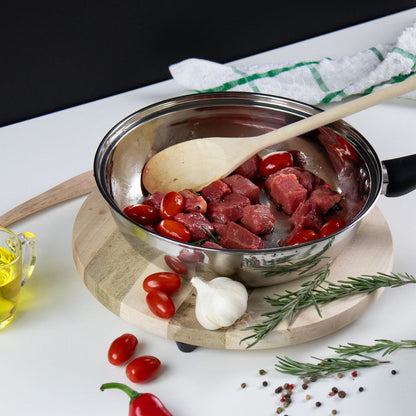 Lustro Stainless Steel Frying Pan with Lid