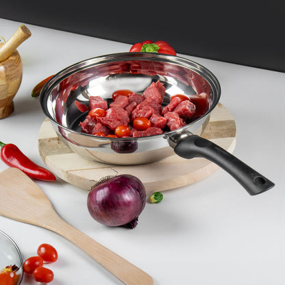 Lustro Stainless Steel Frying Pan with Lid
