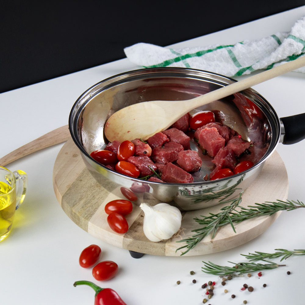 Lustro Stainless Steel Frying Pan with Lid