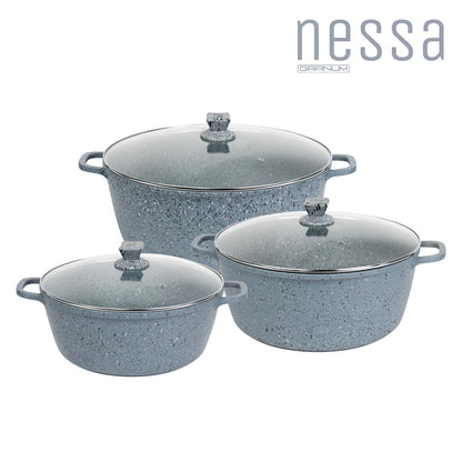 SQ Professional Nessa Granum Die-Cast Stockpot Set 3pc