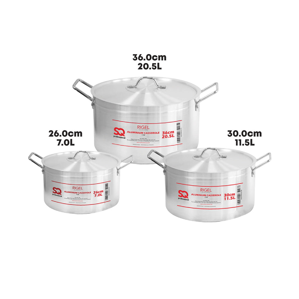 SQ Professional Galaxis Aluminium Casserole Set 3pc/ Rigel