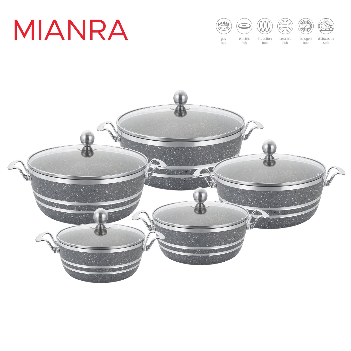 SQ Professional Mianra Die-Cast Stockpot Set 5pc