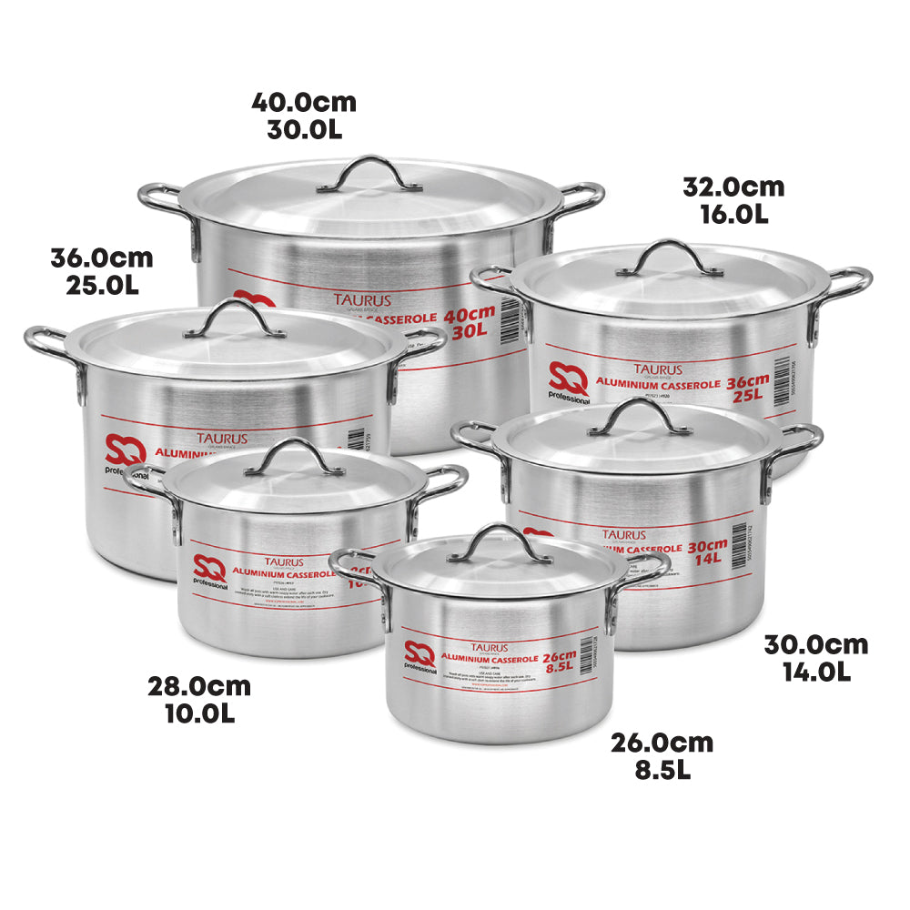 SQ Professional Galaxis Aluminium Casserole Set 6pc/ Taurus