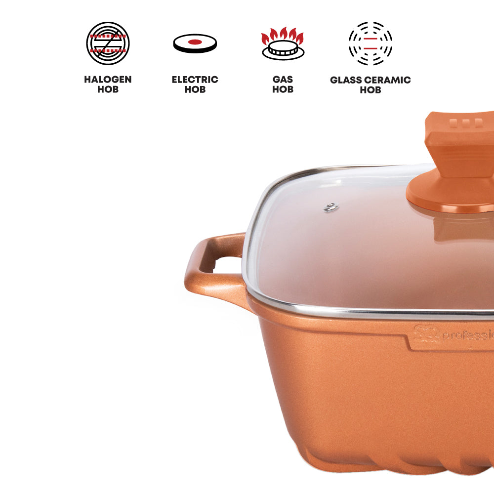 SQ Professional Nea Seramiq Square Stockpot Set 4pc/ Cuprum
