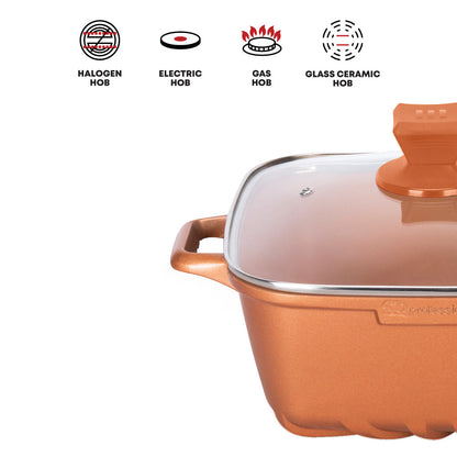 SQ Professional Nea Seramiq Square Stockpot Set 4pc/ Cuprum