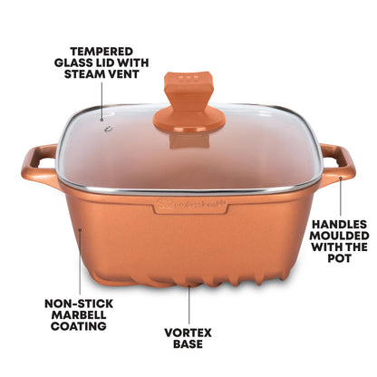 SQ Professional Nea Seramiq Square Stockpot Set 4pc/ Cuprum