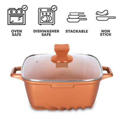 SQ Professional Nea Seramiq Square Stockpot Set 4pc/ Cuprum