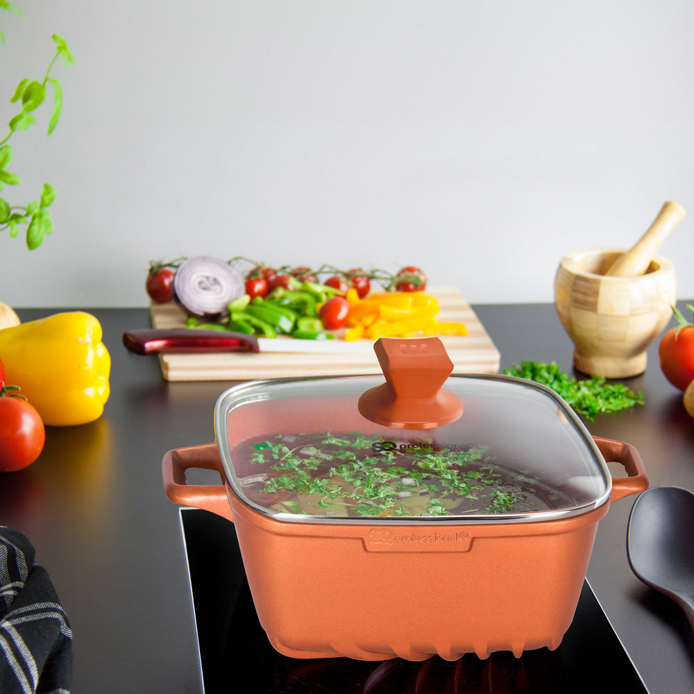 SQ Professional Nea Seramiq Square Stockpot Set 4pc/ Cuprum