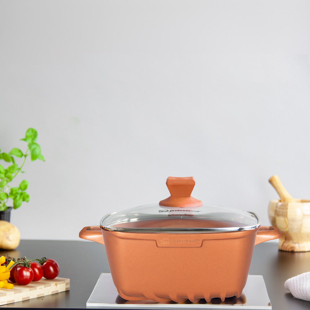 SQ Professional Nea Seramiq Square Stockpot Set 4pc/ Cuprum