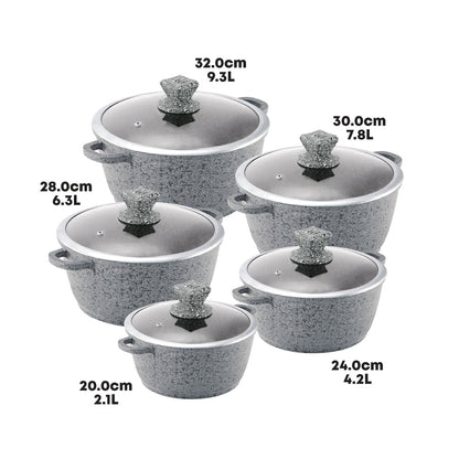 SQ Professional Nessa Granum Die-Cast Stockpot Set 5pc