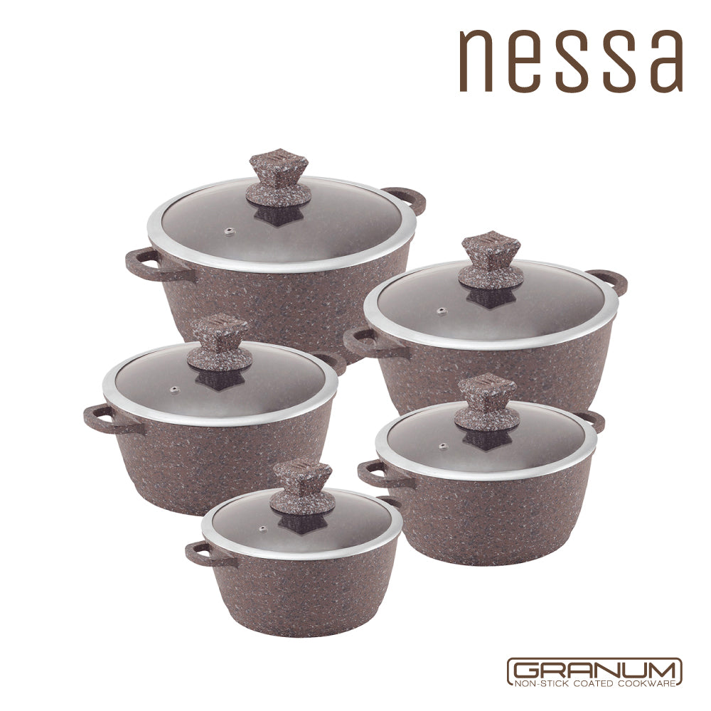SQ Professional Nessa Granum Die-Cast Stockpot Set 5pc