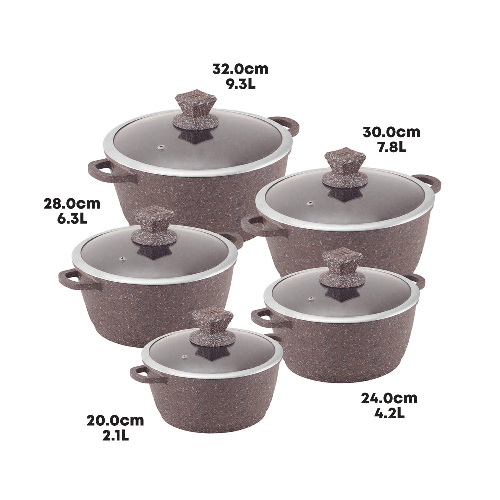 SQ Professional Nessa Granum Die-Cast Stockpot Set 5pc