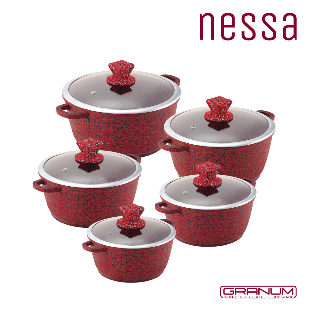 SQ Professional Nessa Granum Die-Cast Stockpot Set 5pc