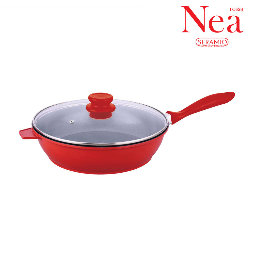 SQ Professional Nea Seramiq Die-Cast Saute Pan/ Red