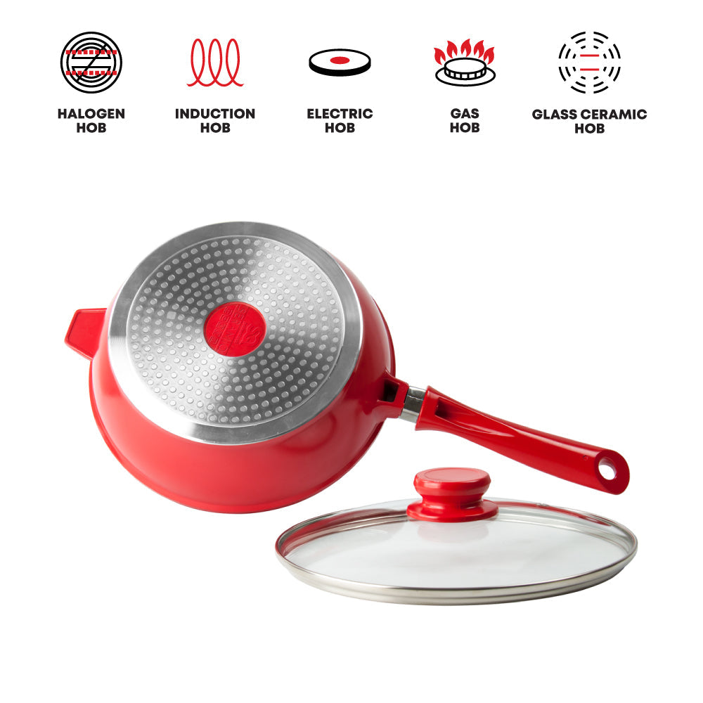 SQ Professional Nea Seramiq Die-Cast Saute Pan/ Red