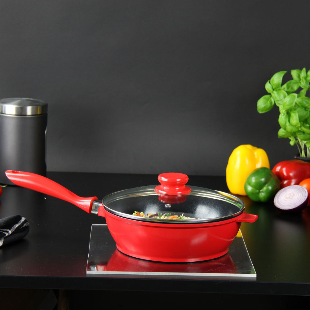SQ Professional Nea Seramiq Die-Cast Saute Pan/ Red