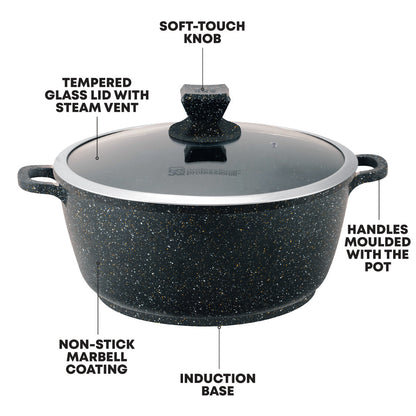 SQ Professional Nea Marbell Die-Cast Stockpot Set 5pc