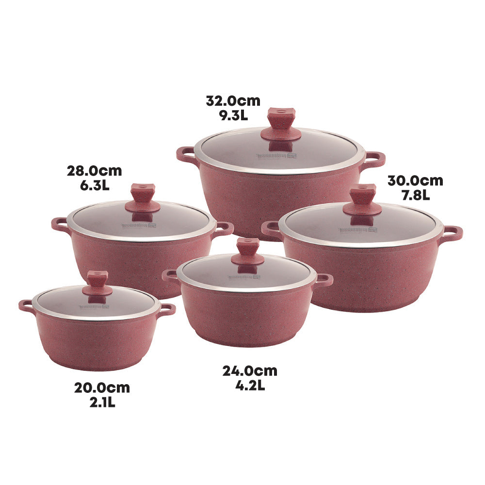 SQ Professional Nea Marbell Die-Cast Stockpot Set 5pc