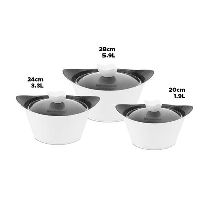 SQ Professional Caia Die-Cast Stockpot Set 3pc