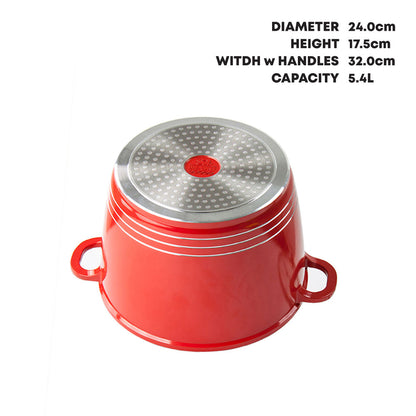 SQ Professional Nea Seramiq Die-Cast Stockpot/ Rossa