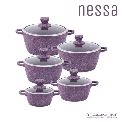 SQ Professional Nessa Granum Die-Cast Stockpot Set 5pc