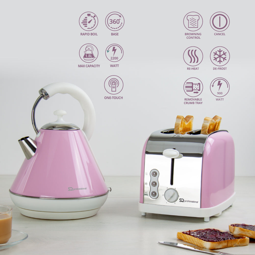 SQ Professional Dainty Breakfast Kettle and Toaster Set 2pc