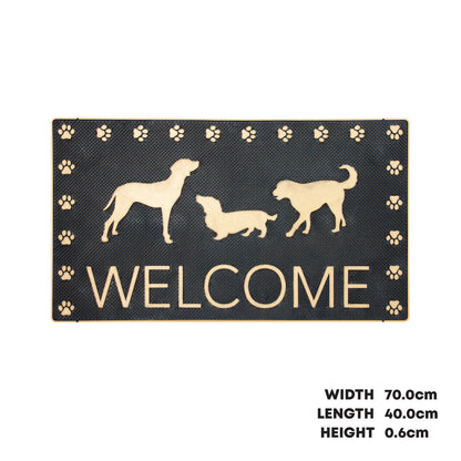 SQ Professional Rubber Doormat Rectangular Welcome Dogs