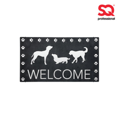 SQ Professional Rubber Doormat Rectangular Welcome Dogs
