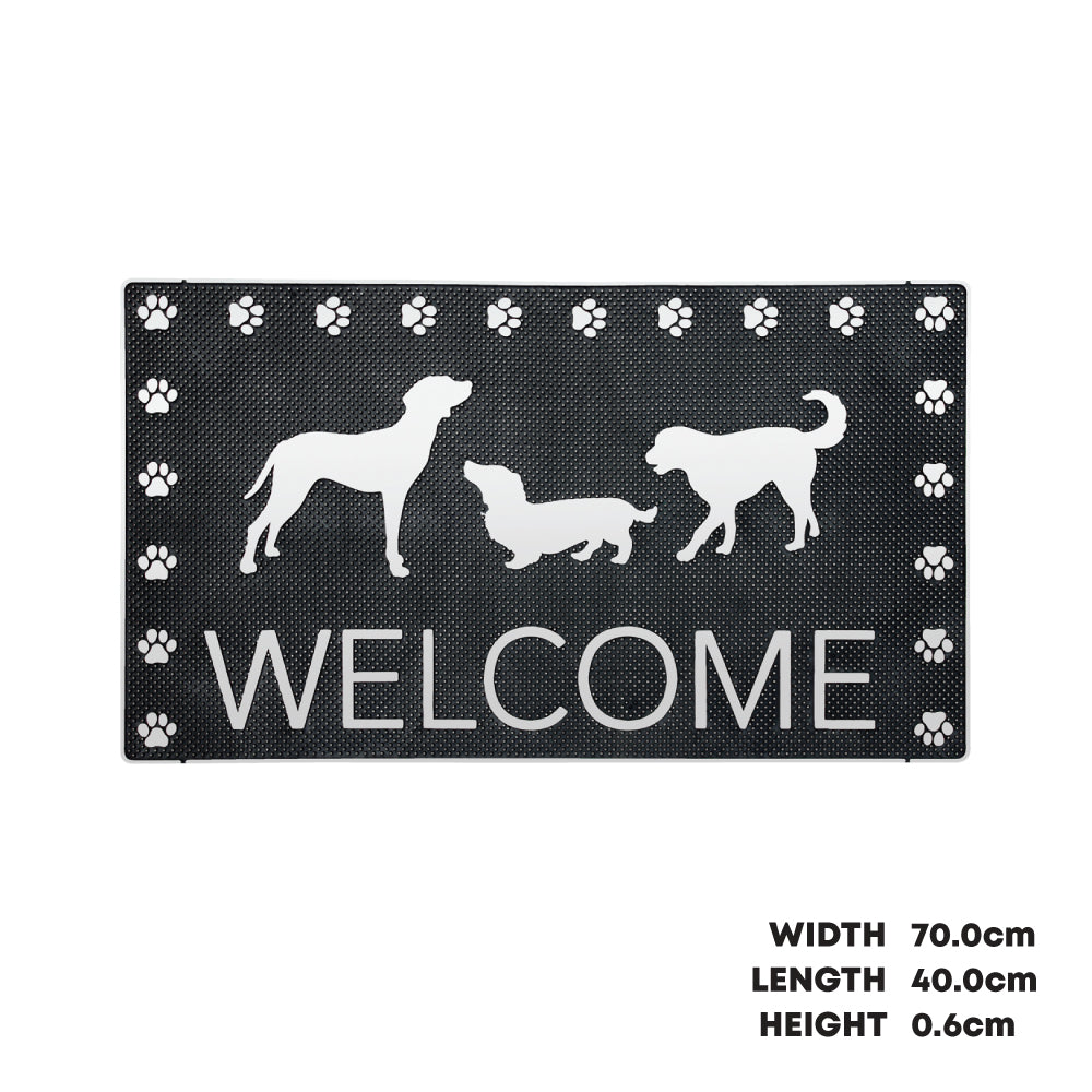 SQ Professional Rubber Doormat Rectangular Welcome Dogs