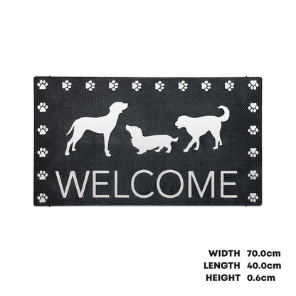 SQ Professional Rubber Doormat Rectangular Welcome Dogs