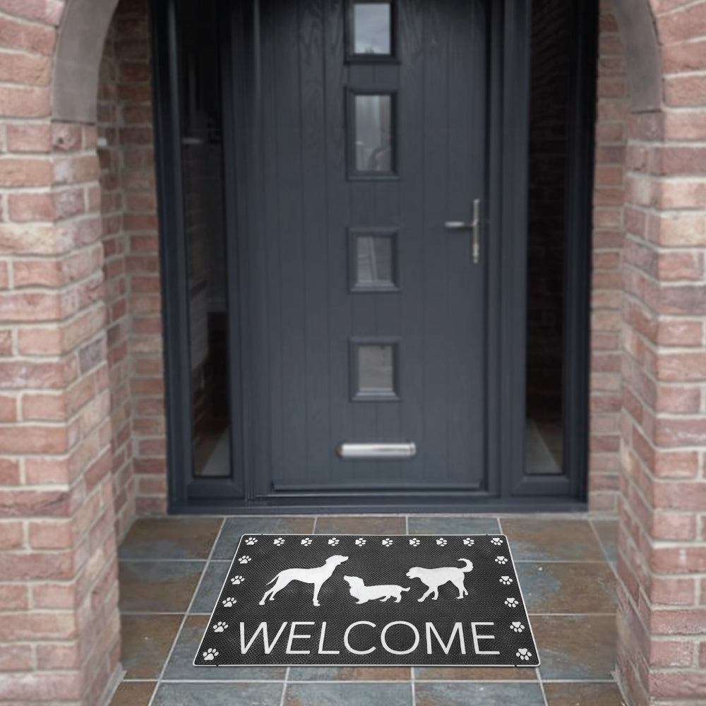 SQ Professional Rubber Doormat Rectangular Welcome Dogs