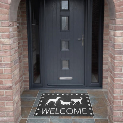 SQ Professional Rubber Doormat Rectangular Welcome Dogs