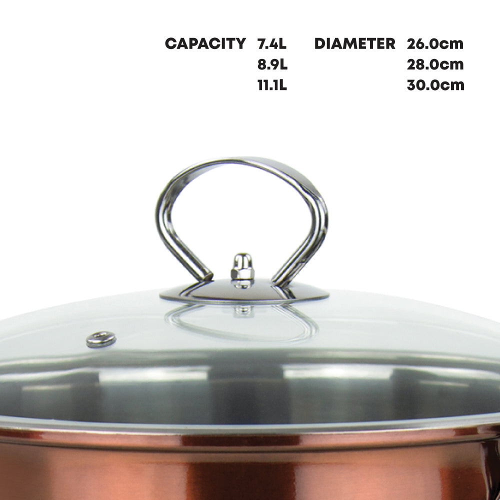 SQ Professional Gems Stainless Steel Stockpot Set 3pc