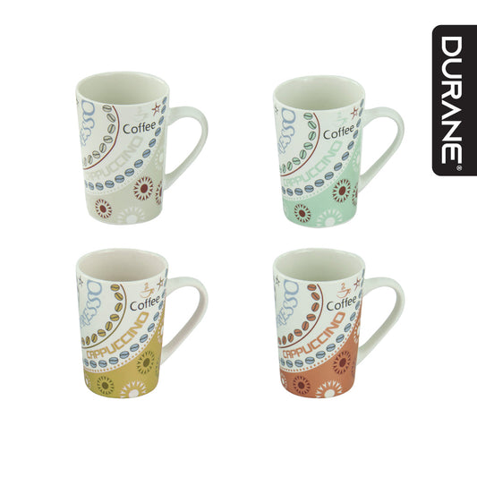 Durane Cappuccino 400ml Ceramic Mug 4pc Set
