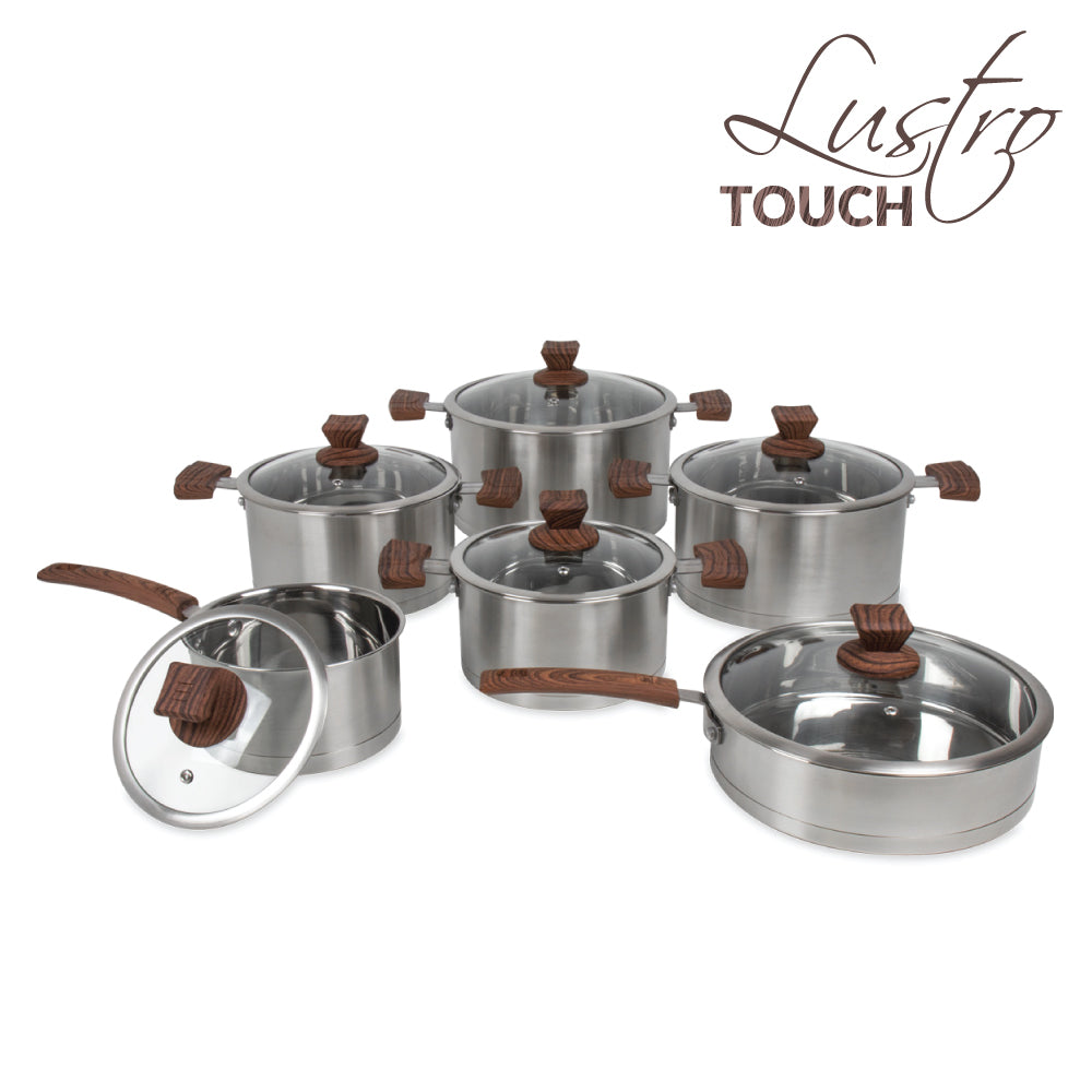 SQ Professional Lustro Stainless Steel Touch Cookware 6pc Set