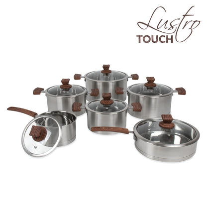 SQ Professional Lustro Stainless Steel Touch Cookware 6pc Set