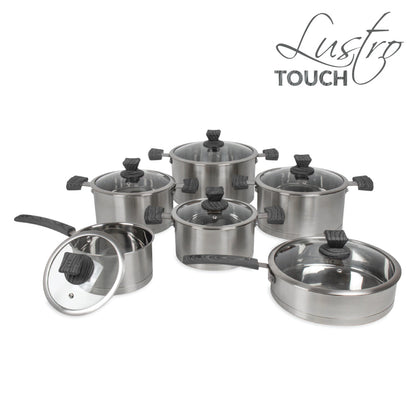SQ Professional Lustro Stainless Steel Touch Cookware 6pc Set